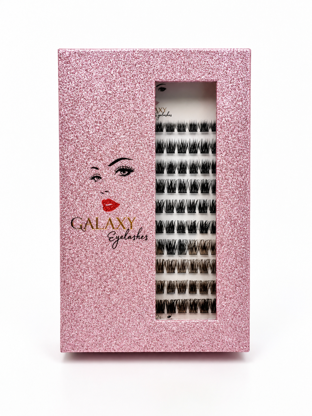 Galaxy Eyelashes DIY Lash Extension Kit – Reusable Wispy Cluster Lashes with Mirror Case